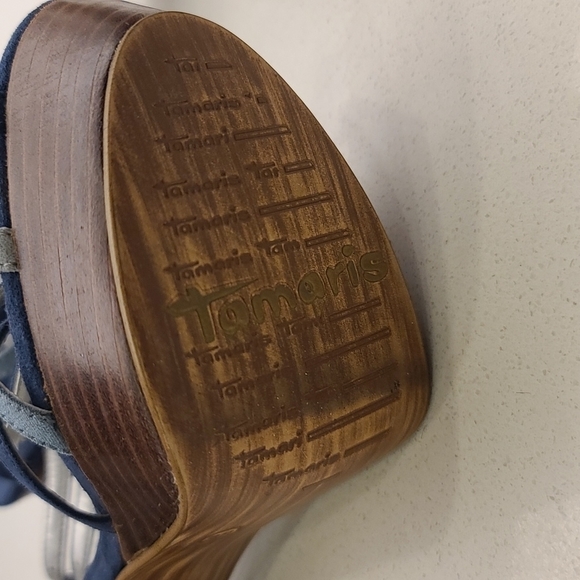 Blue platform Heel sandals size EUR 38 or US 7.5 - Picture 4 of 14